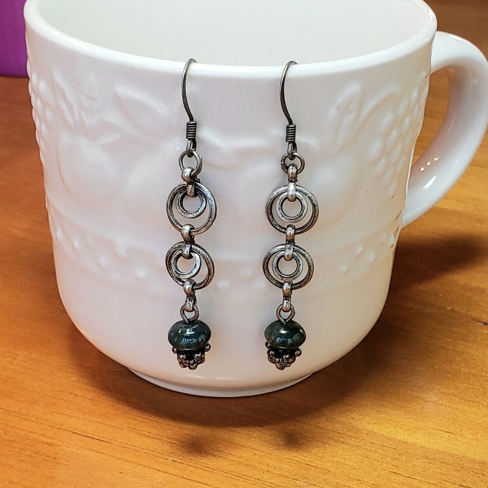 3/$15 Dark Green Jasper Earrings